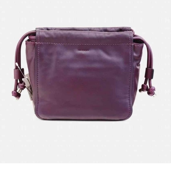NWOT Marc Jacobs Tied Up Leather Drawstring Bag in Violet Purple - Picture 3 of 12